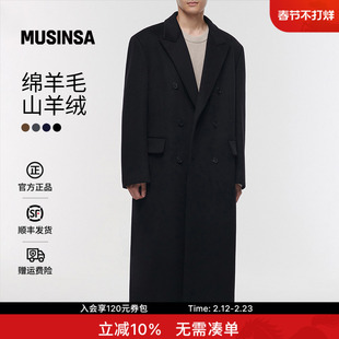 【含羊绒羊毛】musinsa standard韩国25秋冬男士长款毛呢大衣外套