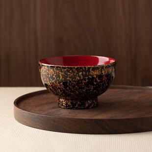 平安社 手工白点花大漆碗木胎漆器工艺品 特别好看的复古高级碗