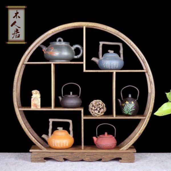 鸡翅木小型博古架实木小多宝格茶具茶杯茶壶架子奇石头古董架甄嬛