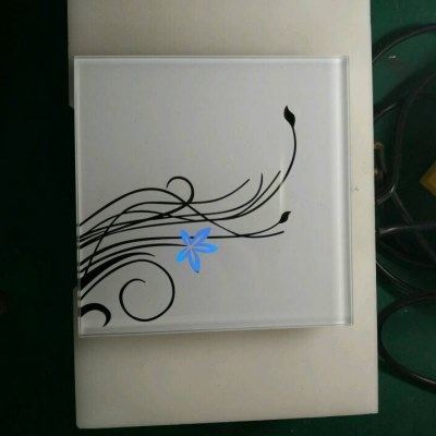 白色兰花86型钢化玻璃触摸开关1联单开电容屏1开双控触摸开关蓝灯