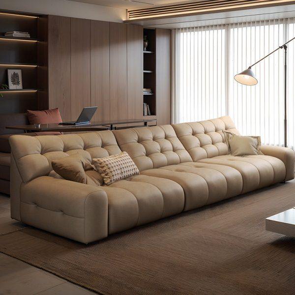 纳威大黑熊功能沙发床真皮高档直排四人位零靠墙伸缩客厅2025新款,住宅家具,功能沙发,淘宝优惠券,粉丝福利购,淘宝优惠卷