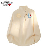 查尔斯桃心半高领印花毛衣男士 上衣女 保暖休闲针织衫 冬季 2026新款