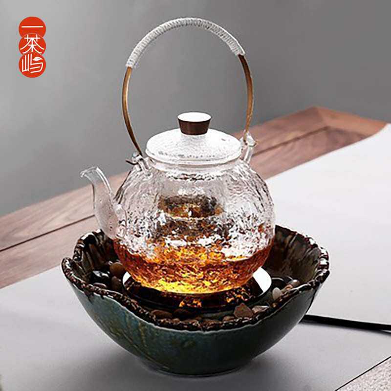 现货大号耐高温玻璃蒸茶壶煮茶壶蒸煮两用家用煮茶器电陶炉提梁壶