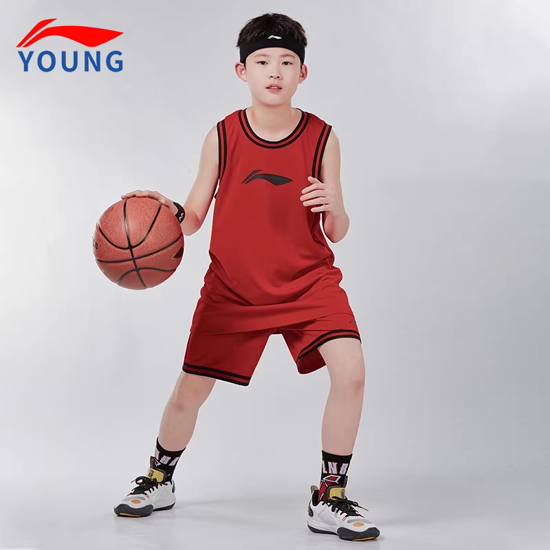 李宁官方旗舰正品篮球服男童夏季大童背心短裤速干球衣训练运动服