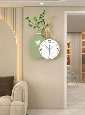 意创奶油术风挂钟客厅现音代简约艺时JT21279G钟餐厅家用挂墙装饰