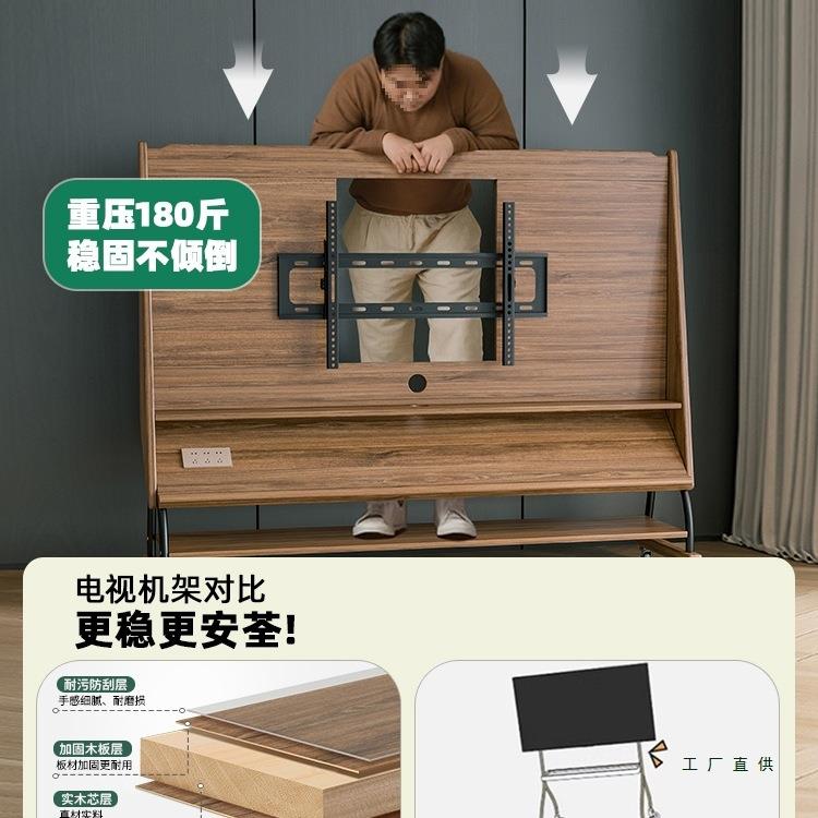 实木可用移动电视柜2客厅家小户中型古风205新款带轮储物985电视
