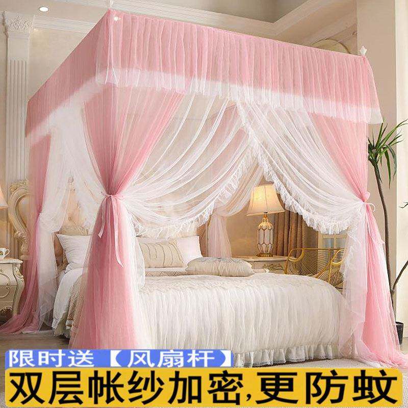 架蚊帐家用双层宫廷落床地1.x2双人7581米5三开门8公主风老式支纹