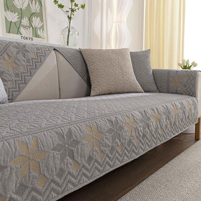 用沙发垫全棉四859季罩通防约滑纯棉布艺坐垫简现代皮沙发套盖布