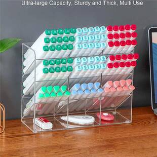亚克笔架透明斜插式笔力DOC筒面12分格大容量桌整理收纳文具店架