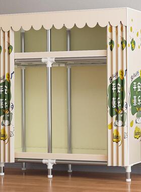 简易衣柜用卧室家租房用加固结实KYM出耐用全衣钢架加粗布柜衣服