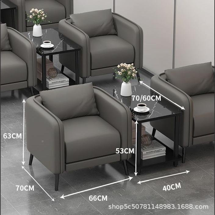 办公室沙发商客务区-接待大厅会洽谈简约现代单人套沙发茶几组合