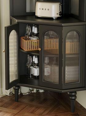 法式复古木角置转物收架角柜客厅墙角卧室MQR小户型实拐角角落纳