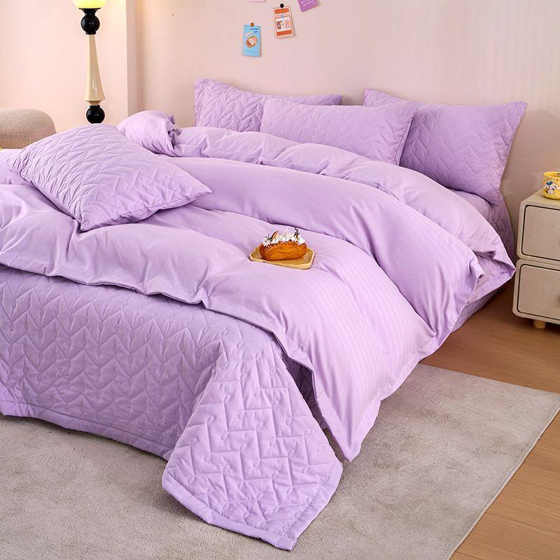 416新款四件套床盖三床笠套款a类学色简约生宿舍件四季款居家防滑