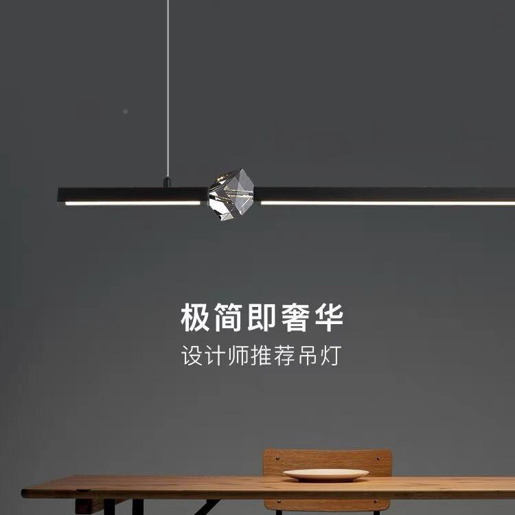 现代简约奢20470水晶餐厅吊灯设计师轻办公室具灯一字长条餐桌款