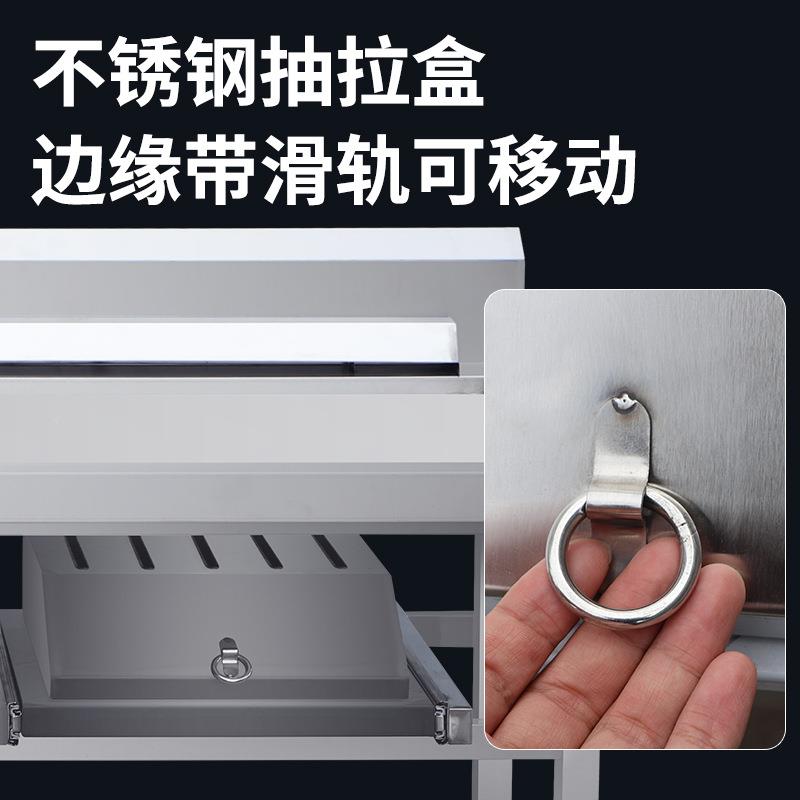 不杀钢杀鱼商用厨房海鲜市场超市台带水池锈宰台加厚杀鱼操HJF作