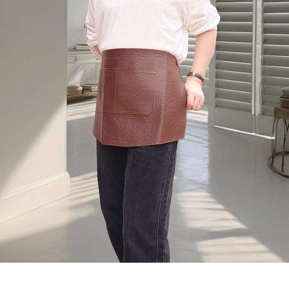 美复P式U半身古围理发师餐厅烘裙焙画画服务员围腰工AMT作服