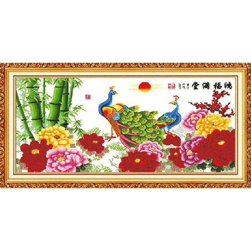 富牡贵丹图满堂红满十字绣富贵堂清自然风植物26花新卉风景卧室新