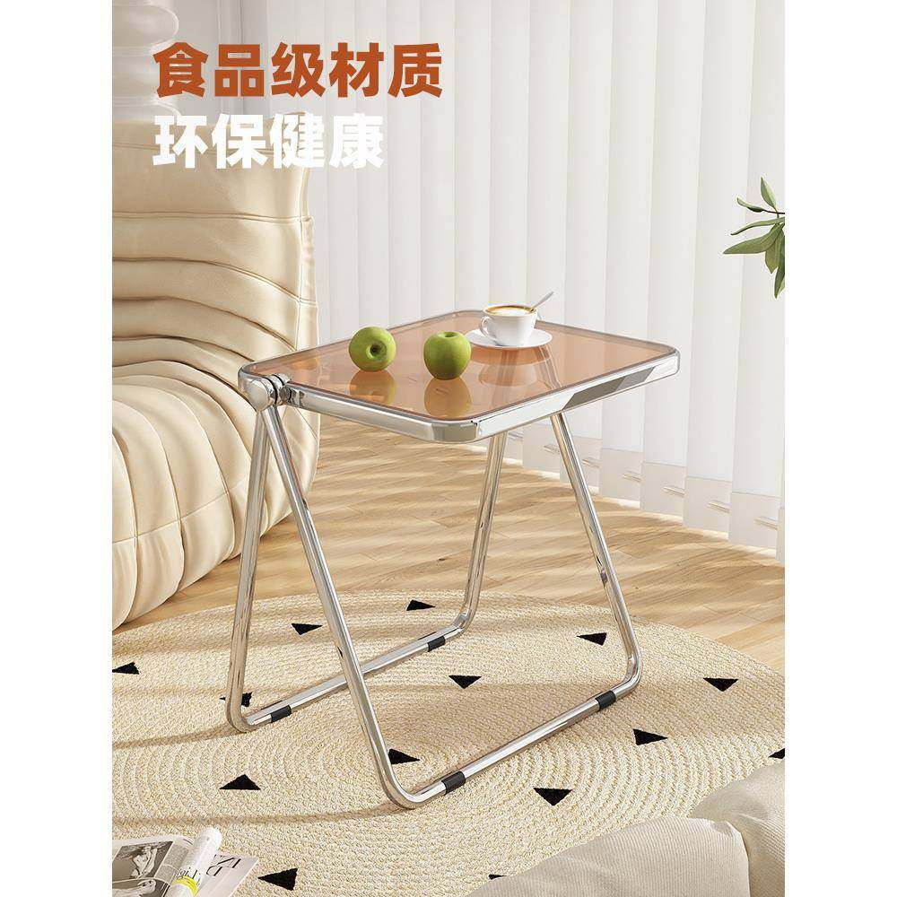 422亚克力梳妆台卧小户型床头化桌透明可移动化桌妆台妆折叠室椅