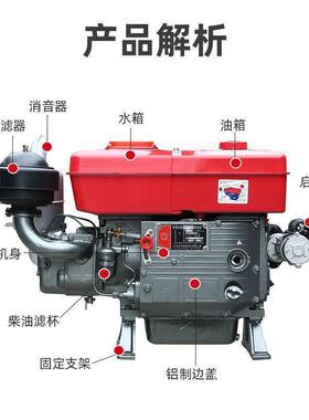 常州原厂单缸柴油OZP机1发动机12/15/8/2马力水0拉冷小型拖机电启