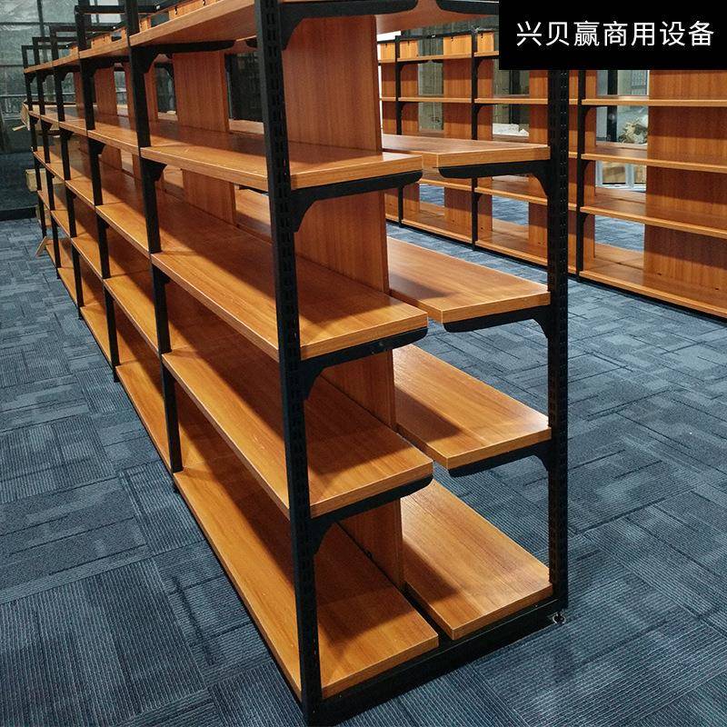 贝赢品货架超市货架兴双面优便利店货架书架文具店货架钢木AJJ货