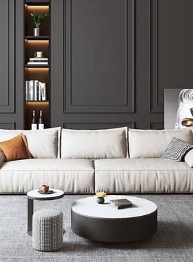 大WYF象耳朵沙发baxtr科意式极简布艺沙e发客厅技布发家沙用小户