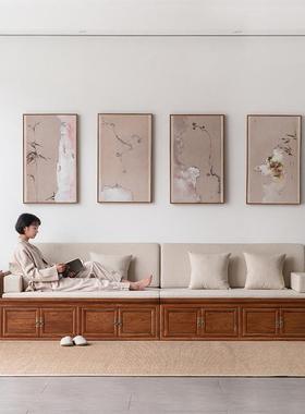 木罗汉汉老罗罗汉床床ILP榻木床简约实木中式明式沙体发新箱榆塌