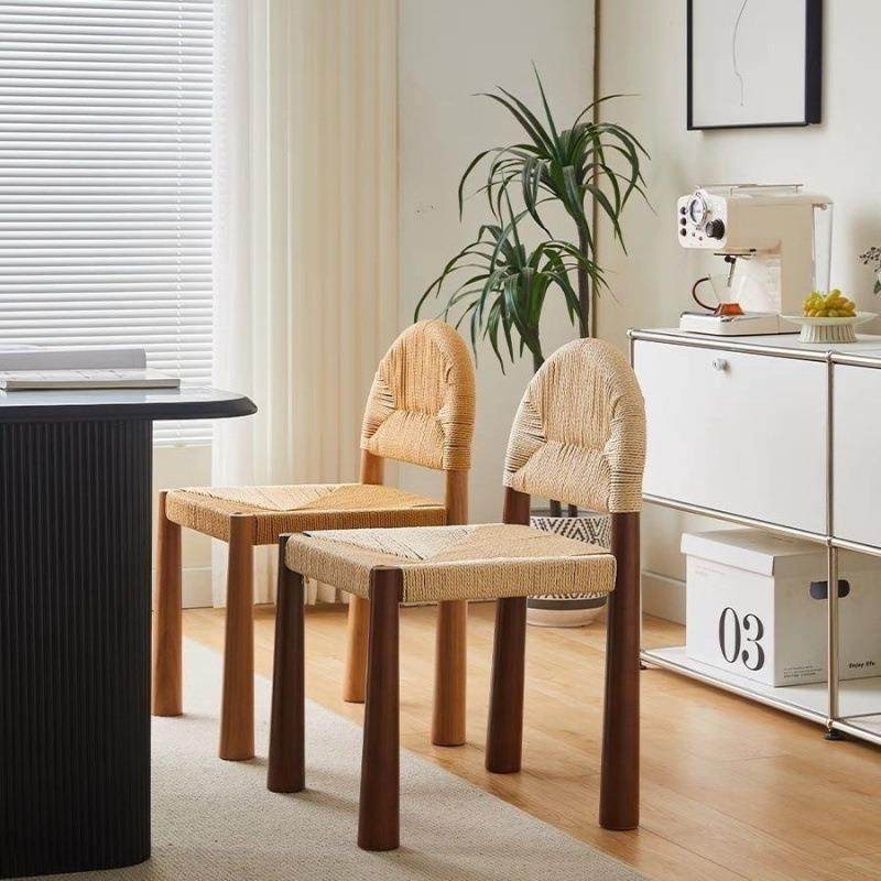 复古中古实木水草编织藤椅设计师民宿餐厅藤编中古风法式实木椅子,电子元器件市场,其它元器件,淘宝优惠券,粉丝福利购,淘宝优惠卷