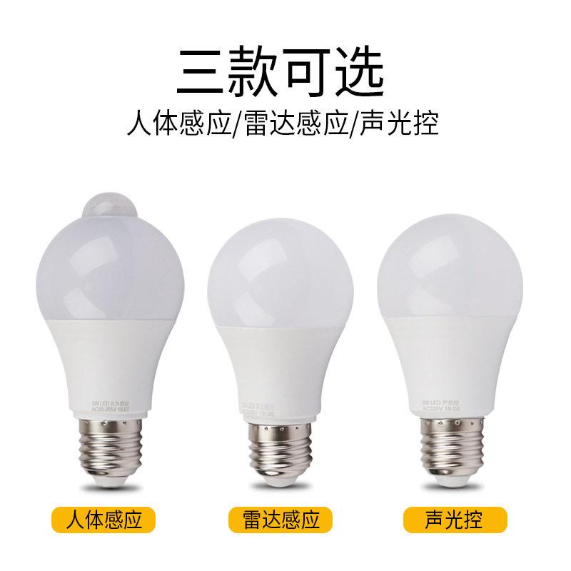 声控led灯 过道楼梯间声光控感应3w人体感应家用走廊楼道灯泡螺口图片