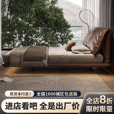 现代轻浮奢baxter耳床主卧意式灯轻奢感应GEY朵悬床