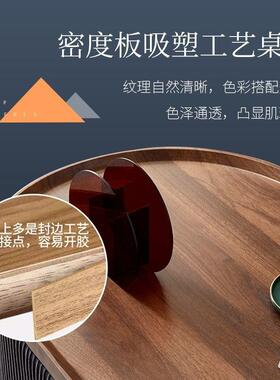 轻奢现代简约户型软几包家用46202软包小圆形小茶几酒茶店沙发边