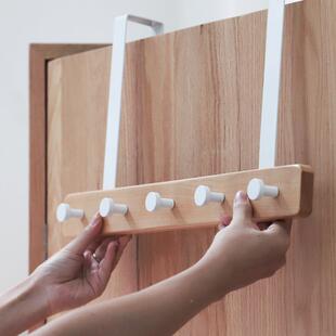 ∈ZLQ实上免打门框门后挂钩挂钩孔壁挂超薄衣服挂架置物架木挂门