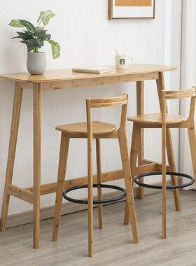 小吧台桌用小桌户型靠高脚长条子客厅隔断实木HQH阳台家窗桌简约