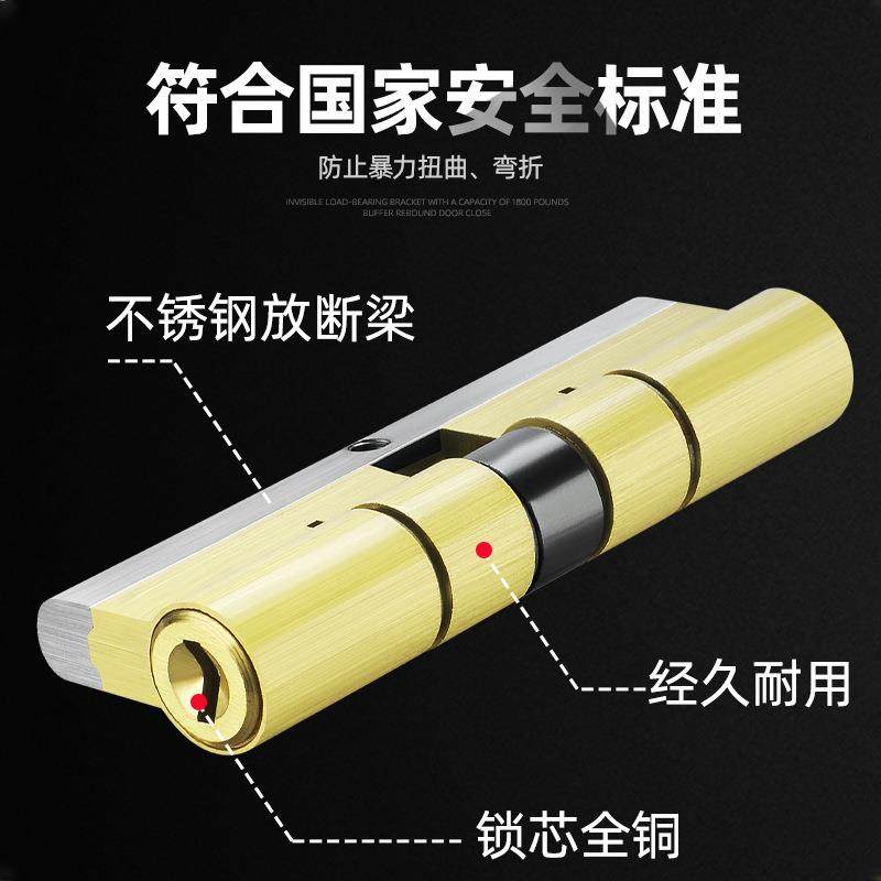 全铜超多轨道木锁芯更换家用通用型防盗级门卧室c门防火门VXX门锁