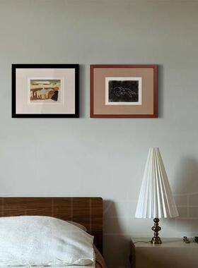 《A188G3Cr风悠闲光》法式小众艺时术装饰画卧常玉猫中古室画餐厅