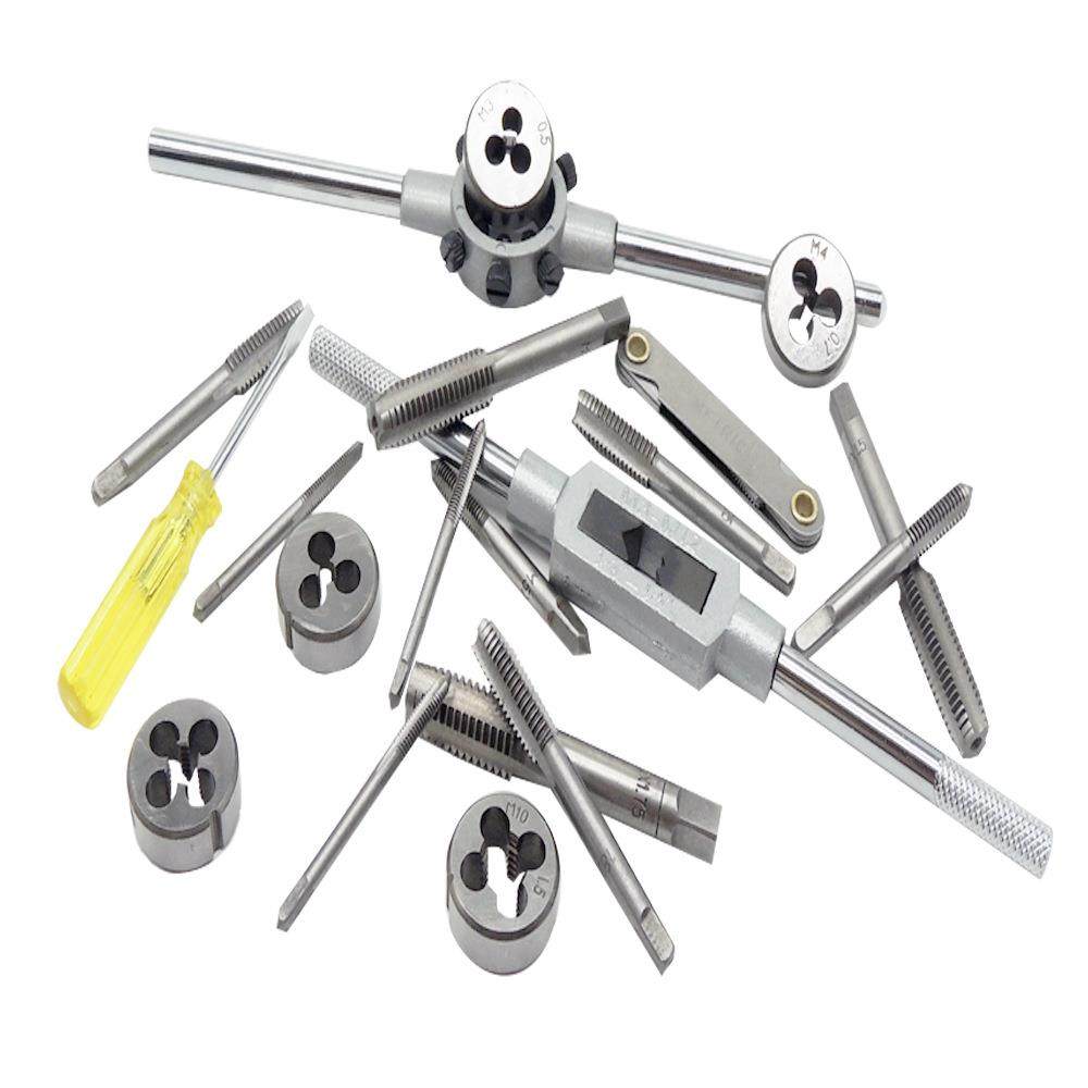 2PC铁盒成套丝板锥板牙套手扳手EKA牙绞手2件套用丝攻组组套