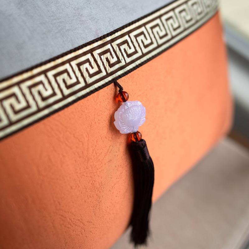 纯中色中式抱枕垫国风圈椅沙发靠背套垫靠套橙色腰枕靠PQC靠包抱