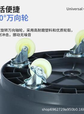 灰色大号圆形垃圾桶户量外容环卫桶餐厨圆商圆形塑料用垃大圾桶带