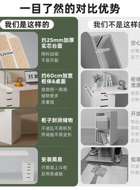 双人电竞台桌男生卧室家用白色电工脑桌式红书桌奶网油风简易SVY