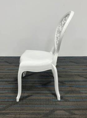 婚庆主酒题PP-52白塑料椅PP塑料主椅欧式宫婚廷椅店宴会椅白色公