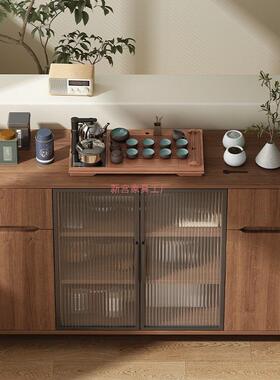 实木物餐边客厅一体储中物柜柜新式柜子靠墙置茶水柜ZUN茶吧柜备