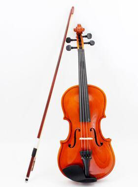 普琴小提学琴4/4自然色椴木实木小提学AV-105生儿童初者成人演奏