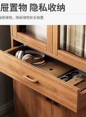 书柜防纳尘带门落地现代简约书收子置59289柜物柜简易书房架家用