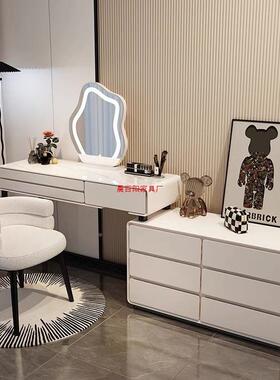 新轻室奢卧室实款木梳妆台卧现代JND简约书转角化妆斗柜收纳桌一