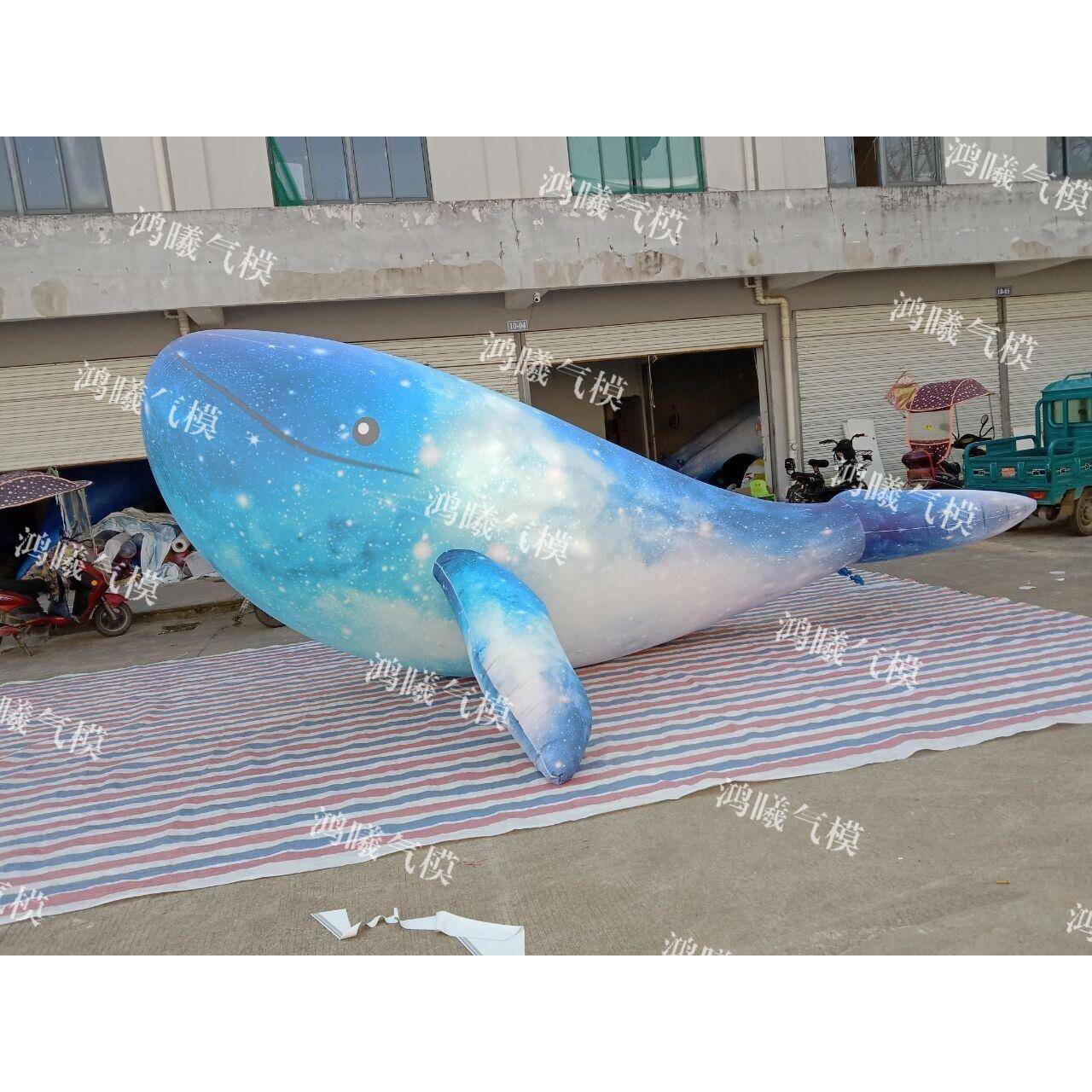 充气海豚气模PVC闭气酒吧挂鱼鲨鱼模型商场美陈悬装饰升空EYB鲸气