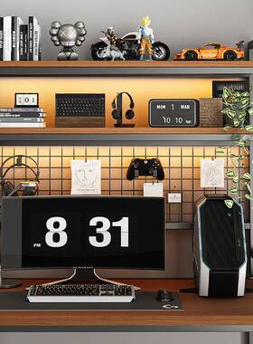 带洞网格书架书桌桌FLV收纳物置架桌面多层架子学生宿舍电脑桌上