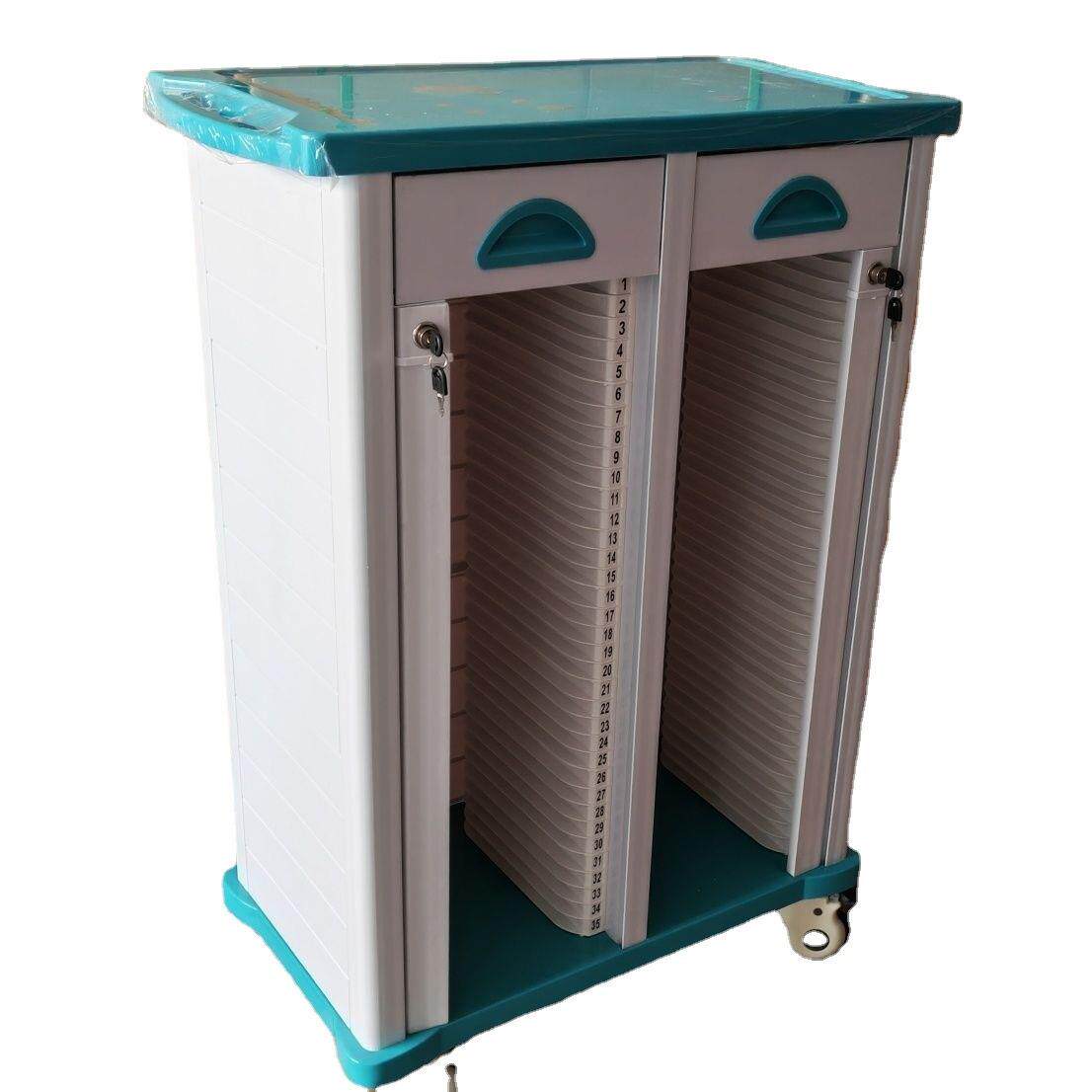 1无品牌/00格AS料病B历夹推车档案柜厚病历架病例夹车加病历塑柜9