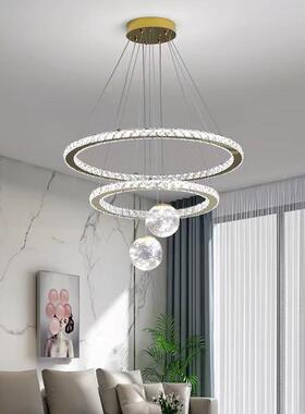 客厅吊灯02新5年款轻奢餐厅2灯灯具现代简约大气大DFK厅主卧室水