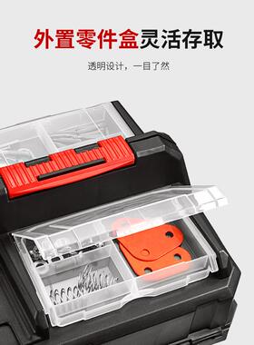 艾瑞泽大号三折工具箱叠家用多功层能手VSQ提式维修美生收纳盒术