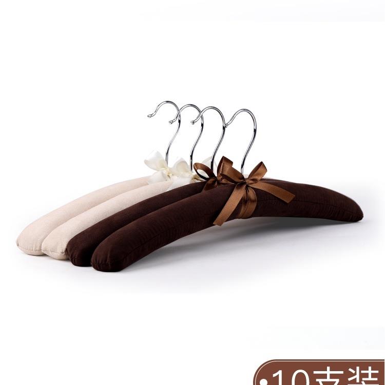 布艺衣架酒海绵包布防滑痕衣服无架F9T5T8HM家用衣柜衣挂丝绸丝绒