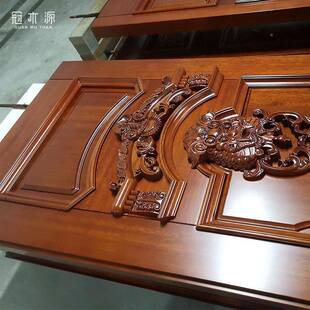 源头厂别大门齿橡木新中式进户子母双开家MTX别墅大门整套接双墅